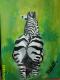 Zebra von hinten -  Rabehl - Acryl auf Leinwand - Tiere - Realismus