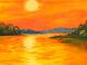 Sonnenuntergang am Fluss -  Heike - Acryl auf Leinwand - Sonstiges-Sonnenuntergang - 