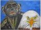 Der Affe und der Adler - Peter Mach - Acryl auf Leinwand - Portrait - Klassisch