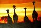 Giraffen im Sonnenuntergang -  KingsArt - Ãl auf Leinwand - Sonstiges-Sonnenuntergang - 