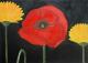 Mohnblume in Begleitung -  Nixe - Acryl auf Leinwand - Mohn - Naturalismus