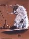 Katze mit Glockenspiel (1998) Janette Herlinger - Janette Herlinger - Pastell-Kohle auf Karton - Sonstiges-Katzen - 