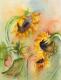 Sonnenblumen (2006) - Isabel BÃ¤r - Aquarell auf Papier - Blumen-Sonnenblumen - 