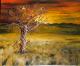 Sonnenuntergang in Afrika - Jacqueline Scheib - Ãl auf Leinwand - Landschaft-Sonstiges - Naturalismus