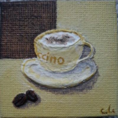 -ein kleines kunstwerk- cappuccino- - c. lemke - Array auf Array - Array - Array