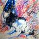 BLUE - Mike Mainbird - Acryl auf  - Menschen - Abstrakt-ActionPainting-Expressionismus-Figuration-PopArt