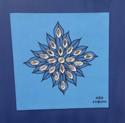 Shiny Blue Flower - Annegret Sigrid Gick - Array auf Array - Array - Array