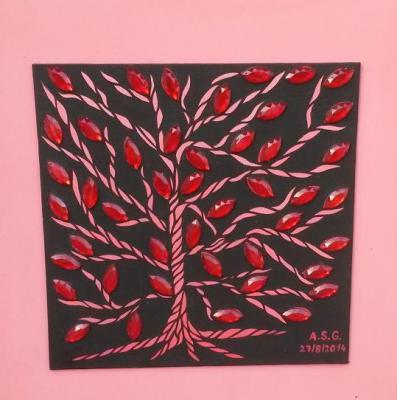 Shiny Leaves in Red - Annegret Sigrid Gick - Array auf Array - Array - Array