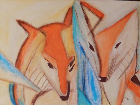 --Two Foxes- - Ingrid Lehmann - Array auf Array - Array - Array