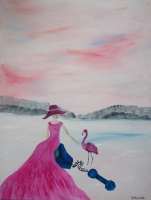 Dame mit dem Flamingo - Malgorzata Rosinska - Array auf Array - Array - 