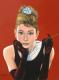 Audrey Hepburn Portrait - Marita Zacharias - ÃÂl auf Leinwand - Menschen - Figuration-Impressionismus-Realismus
